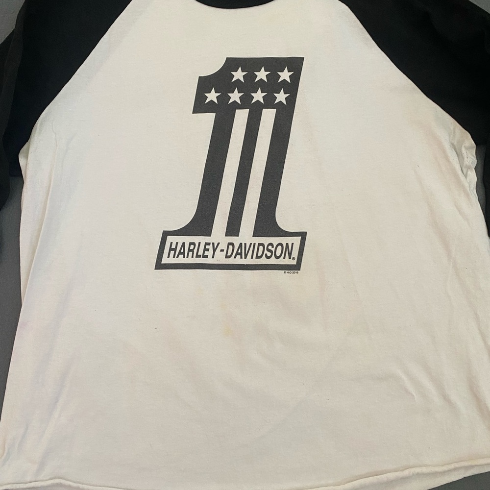 Harley-Davidson Black and White Raglan Shirt